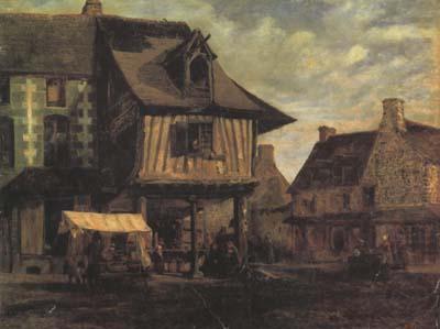Theodore Rousseau Marketplace in Normandy (san04) china oil painting image
